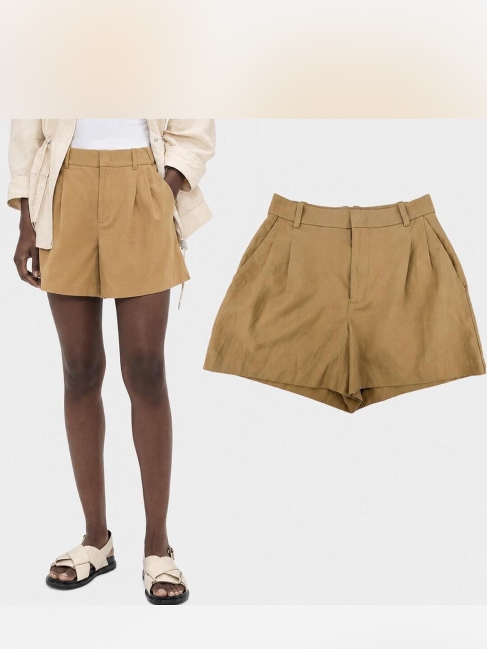 Madewell pleated Harlow shorts size 4